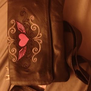 Black leather crossbody